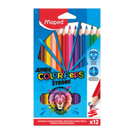 POCHETTE DE 12 CRAYONS COULEUR  JUMBO GM STRONG-MAPED