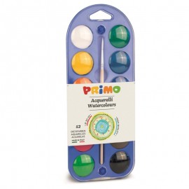 AQUARELLE DE 12 PASTILLES 30MM PRIMO