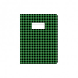 PROTEGE CAHIER AVEC CARREAUX VICHY 17*22 PM - VERT