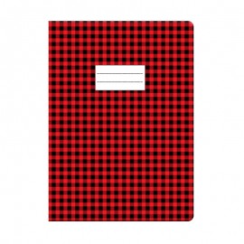 PROTEGE CAHIER AVEC CARREAUX VICHY 17*22 PM - ROUGE
