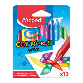 PAQUET DE 12 CRAYON WAX PASTEL MAPED 6101