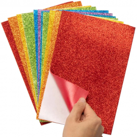 PAPIER GLITTER MOUSSE A4 ADHESIVE - EVA